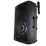 Acoustic Audio 87-4515 15" 1000w Rechargeable Powered Speaker w/ 2 Wireless Microphones