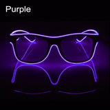 El Wire Neon Effect Light Up Glow Party Glasses With On/flashing Purple Novelty