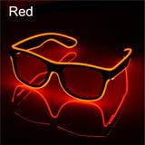 El Wire Neon Effect Light Up Glow Party Glasses With On/flashing Red Novelty