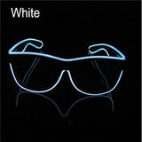 El Wire Neon Effect Light Up Glow Party Glasses With On/flashing White Novelty