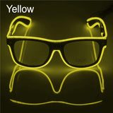 El Wire Neon Effect Light Up Glow Party Glasses With On/flashing Yellow Novelty