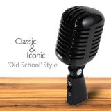 PYLE PDMICR42BK Classic Retro Vintage Style Dynamic Microphone with 16ft Cable - Black