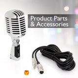 PYLE PDMICR42SL Classic Retro Vintage Style Dynamic Microphone with 16ft Cable - Silver Chrome