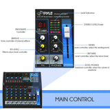 Pyle Pmxu63Bt 6-Channel Bluetooth Studio Mixer - Dj Controller Audio Mixing Console System