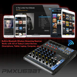 Pyle Pmxu63Bt 6-Channel Bluetooth Studio Mixer - Dj Controller Audio Mixing Console System