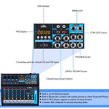 Pyle Pmxu83Bt 8-Ch. Bluetooth Studio Mixer - Dj Controller Audio Mixing Console System