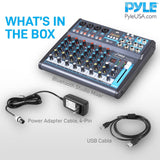 PYLE PMXU83BT 8-Ch. Bluetooth Studio Mixer - DJ Controller Audio Mixing Console System