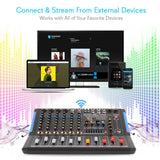 PYLE PMXU88BT 8-Ch. Bluetooth Studio Mixer - DJ Controller Audio Mixing