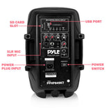 PYLE PPHP849KT Active + Passive 8-inch PA Speaker System Kit - with Bluetooth, Stands, & Mic (700 Watt)