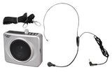 Pyle Pwma60 Portable 50 Watt Usb Waist-Band Pa System W/headset Mic Rechargeable Battery Silver
