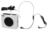 Pyle Pwma60 Portable 50 Watt Usb Waist-Band Pa System W/headset Mic Rechargeable Battery White