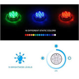 CLEARANCE - 10 LED Submersible Vase Base Light - 16 Colours with Remote - 4 Pack